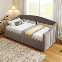Sweiko Slaapbank - 90 x 200 cm - Hydraulische opbergruimte -Velvet - Grijs