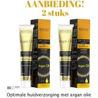 REVUELE Argan Oil Moisturising Face Cream Day – Hydraterende Dagcrème met Arganolie – Normale & Droge Huid – 2 x 50 ml Voordeelverpakking