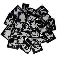 Superstar Glitter tattoo's sjablonen | 24 stuks | | halloween (zwart en wit)