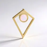 Cavill - Zilveren Hanger met 0,245 ct Welo Opaal Rond - 925 Sterling Zilver Verguld - Moderne Ruitvormige Opaal Sieraad - 5 mm Natuurlijk Ethiopisch