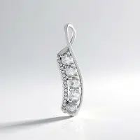 Cavill - Zilveren Hanger met 1,20 ct Cambodjaanse Zirkonen - 925 Sterling Zilver Geplatineerd - Modern Elegant - Rond & Briljant Geslepen