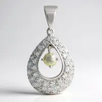 Cavill - Zilveren Hanger - 925 Sterling Zilver - Spectroliet 0,41 ct Rond & 43 Pavé Witte Topaas 1,733 ct - Elegant Druppelvormig Sieraad