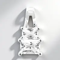 Cavill - 925 Sterling Zilveren Hanger met 2 Achthoekige Danburiet Edelstenen 1,46 ct - Elegant Radiant Geslepen Sieraad uit Mexico