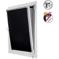 STORESDECO - Opaco EasyFix rolgordijn, rolgordijnen zonder boren Zwart, 120x180 cm