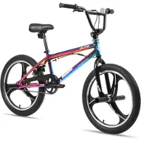 Hiland 20 Inch Freestyle BMX Fiets - 3 Spaken (Mag Wheels) - 360 Graden Rotor - Inclusief 4 Pegs - Jongens & Meisjes (meer dan 7) jaar) - Geschikt voor buitenactiviteiten in de lente