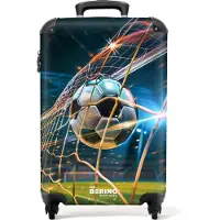 NoBoringSuitcases.com - Kinderkoffer jongen - Kindertrolley jongens voetbal - Handbagage koffer lichtgewicht - Reiskoffer trolley kinderen - Rolkoffer op wieltjes - Past binnen 55x40x20 en 55x35x25