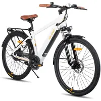 Hiland 26 Inch Elektrische Mountainbike (E-MTB) - 250W Motor - 36V 7.8Ah Batterij - All-Terrain - Voorvork Vering - Wit - Geschikt voor buitenactiviteiten in de lente