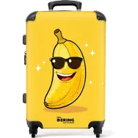 NoBoringSuitcases.com - Kinderkoffer groot - Kindertrolley koffer - Lachende banaan met zwarte zonnebril - Rolkoffer lichtgewicht - Reiskoffer met 4 wielen - Grote trolley XL - 20 kg bagage