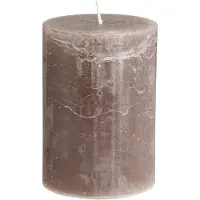 Viana Effen bruine pilaarkaarsen, 85x120mm, set van 2, lang brandend, decora