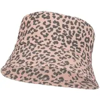 Sarlini - Bucket Hat Leopard - Vissershoedje - Hoed - Panterprint - Festival - Meisjes - Katoen - roze - grijs
