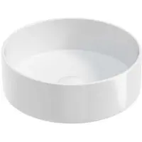 Deftrans Keramische wasbak met opzetstuk, rond, 41x41x12,5 cm