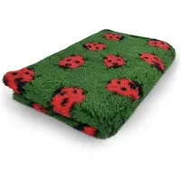 Vetbed Vet Bed Ladybug - Groen - Antislip Hondenmat - 150 x 100 cm - Waterafstotend - Latex Antislip - Benchmat Hond - Hondendeken - Hondenkleed - Machinewasbaar
