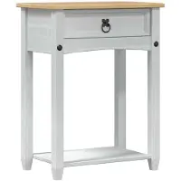vidaXL Console tafel Wit 55 x 35 x 73 cm Massief grenenhout