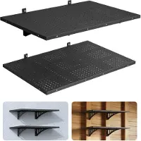 Vevor 2-delige garageplankenset 914x615x225 mm gereedschapsopslag 127 kg per laag gereedschapshouder wandplank 914x615 mm opbergplanken metalen plank gereedschapsorganizer wandplanken