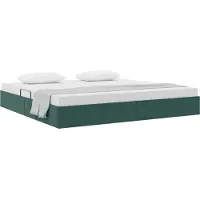 vidaXL Ottoman Bedframe met opslag Donkergroen 200 x 200 cm Fluweel