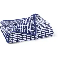 Juna Nuance Handdoek 50x100 Cm Donkerblauw/wit - Handdoeken & badhanddoeken Katoen White - 646607