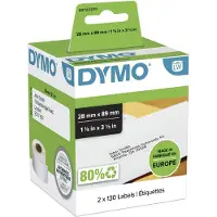 Dymo 99010 Printerlabels - Wit en Zwart - 28 x 89 mm (Verpakking van 6 Eenheden)