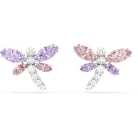 Swarovski Oorbellen lila / pink / zilver