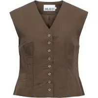 Object Gilet 'OBJMolly' donkerbruin