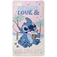 Disney Stitch Strandlaken Ice Cream – 70 x 140 cm – 100% Polyester – Sneldrogend – Kinderstrandlaken