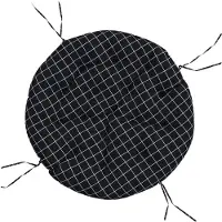 vidaXL Zitkussen rond ruitpatroon Ø 100x11 cm oxford stof zwart
