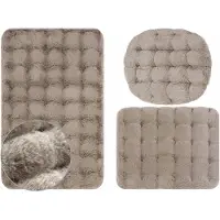 Euromat Luxe Beige Taupe 3-delige Antislip Badkamerset Aruba 3D