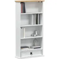 vidaXL CD kast Wit 52 x 17.5 x 103 cm Massief grenenhout
