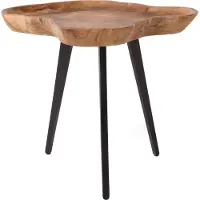Beliani ELSA - Bijzettafel - Lichte houtkleur - Teakhout
