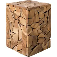 Beliani NELSON - Bijzettafel - Lichte houtkleur - Teakhout