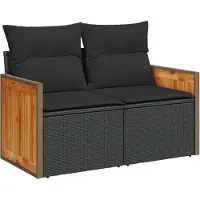 vidaXL Tuinbank Set 8 st 8-Aantal zitplaatsen Zwart