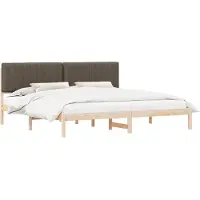 vidaXL Bedframe met gestoffeerd hoofdeinde, taupe, 200 x 200 cm