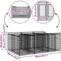 vidaXL Gabion verhoogd bed 150 x 100 x 60 cm Gegalvaniseerd staal