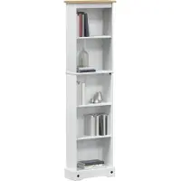 vidaXL Boekenkast 46 x 20 x 170 cm Massief grenenhout Wit