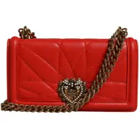 Dolce&Gabbana Rode Gequiltde Toewijding Schoudertas Chain Telefoonhoes Bag