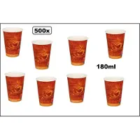 TakeAware 500x Luxe koffie beker karton gold coffee 180ml - Nieuw - Next generation Roer staafjes koffie beker melk suiker hout festival thema feest verjaardag werk lepel