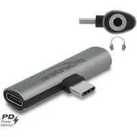DeLOCK Audio Adapter USB Type-C to Stereo Jack female and USB Type-C PD grey