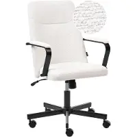 Beliani CAROGA - Bureaustoel - Wit - Bouclé