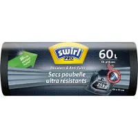 Swirl 60l zware uitvoering, Afvalzak, Zwart
