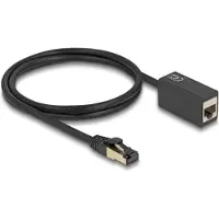 DeLOCK netwerkkabel, verlengkabel, RJ45-connector naar RJ45-connector, Cat.8.1, S/FTP, 1 meter, zwart.Cat8.1, S/FTP (S-STP), RJ-45, RJ-45, zwart