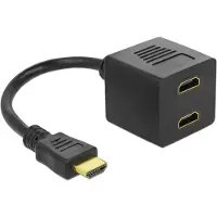 DeLOCK Adapter HDMI (mannelijk) naar 2x HDMI (vrouwelijk), HDMI-connector (mannelijk), 2x HDMI-connector (vrouwelijk)