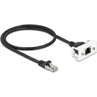 DeLOCK Network Extension Cable for Easy 45 Module S/FTP RJ45 plug to RJ45 jack Cat.6A 50 cm black