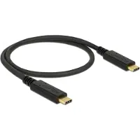 DeLOCK Premium USB-C naar USB-C kabel met E-Marker chip - USB2.0 - tot 20V/5A / zwart - 0,50 meter