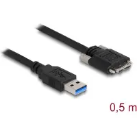 DeLOCK Cable USB 3.0 Type-A male to Type Micro-B male with screws 0.5 m