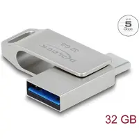 DeLOCK USB 5 Gbps USB-C + Type-A Memory Stick 32 GB - Metal Housing