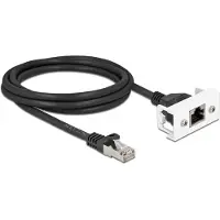 DeLOCK Network Extension Cable for Easy 45 Module S/FTP RJ45 plug to RJ45 jack Cat.6A 2 m black
