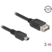DeLOCK USB 2.0 Cable USB Type Mini-B male to EASY USB Type-A female 3 m