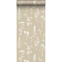 ESTAhome behang veldbloemen zand beige - 53 cm x 10.05 m - 139484