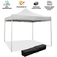 Divina Garden Opvouwbare paviljoen, 2x2 meter, wit, met waterdichte PVC-coating