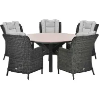 Garden Impressions Marbella tuinset 6-delig earl grey - Tulli tuintafel Ø148 cm