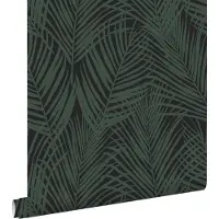 ESTAhome behang palmbladeren donkergroen en zwart - 53 cm x 10.05 m - 139157